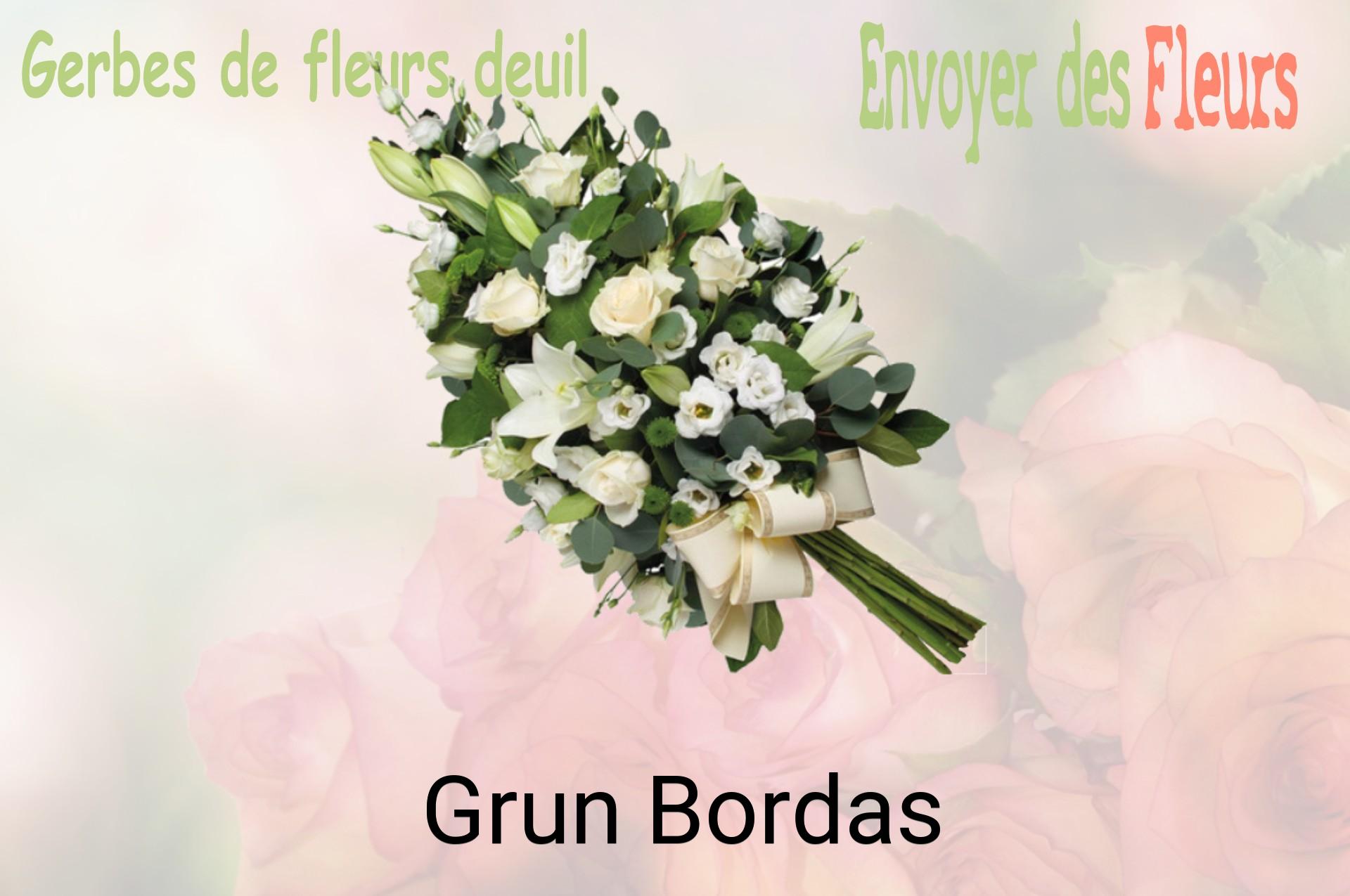 Gerbe de fleurs de deuil livrée à Grun-Bordas